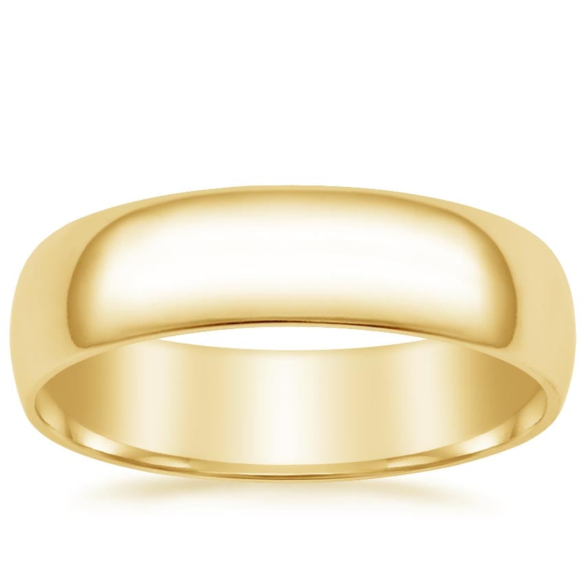 Slim Profile 6mm Wedding Ring Yellow Gold 18k Wedding Band