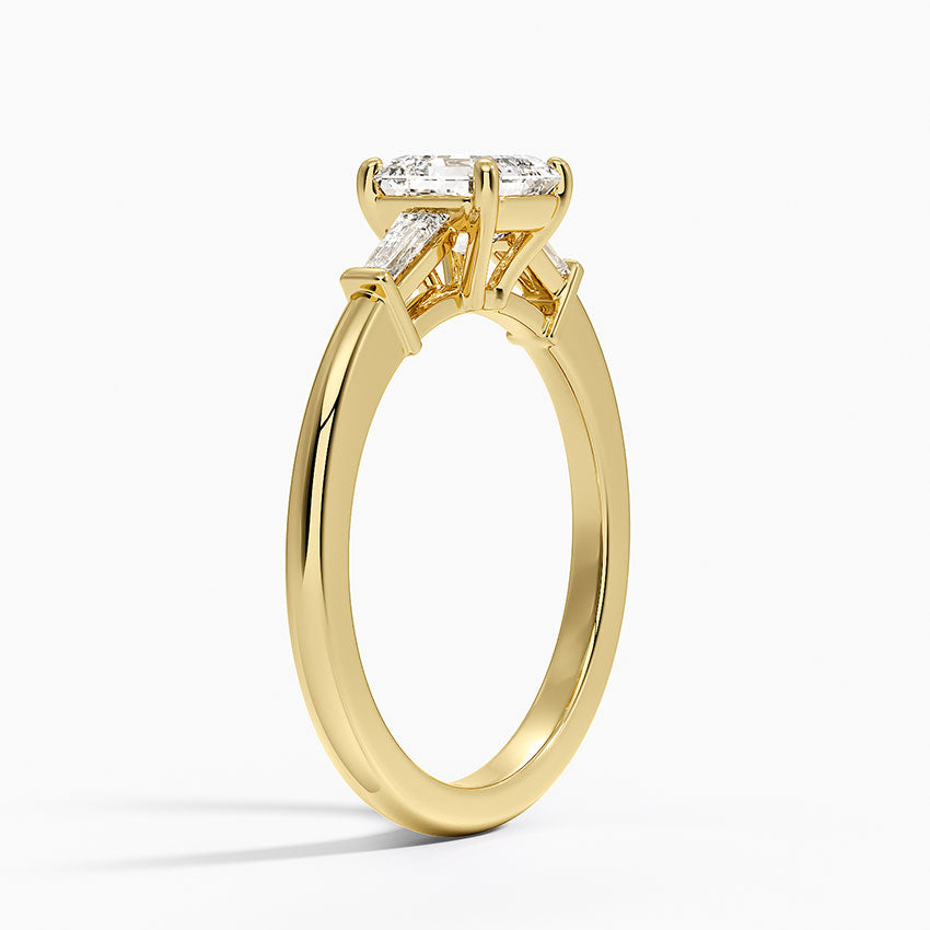 Symphony Tapered Baguette Three Stone Diamond Ring (1/5 ct. tw.) Yellow Gold 18k Asscher Engagement Ring