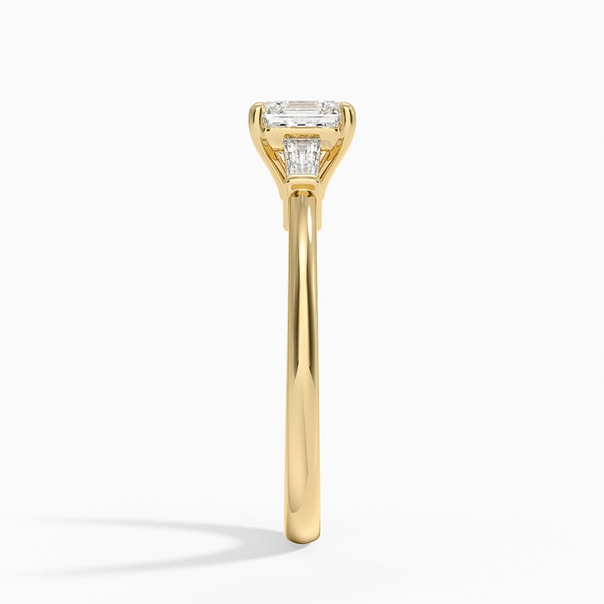 Symphony Tapered Baguette Three Stone Diamond Ring (1/5 ct. tw.) Yellow Gold 18k Asscher Engagement Ring