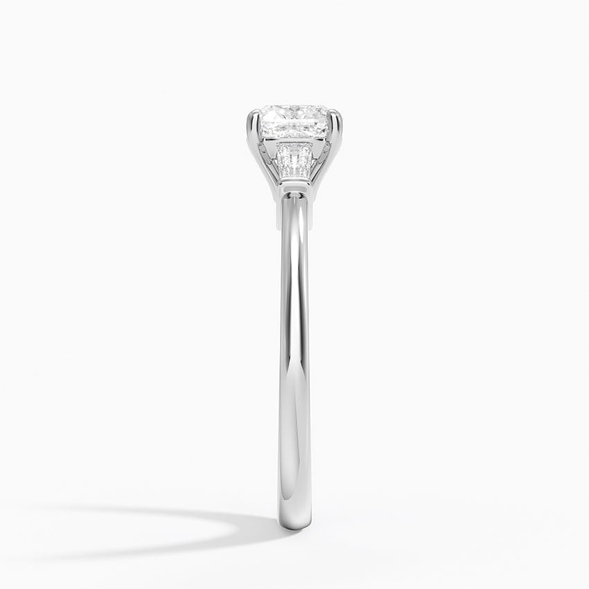 Symphony Tapered Baguette Three Stone Diamond Ring (1/5 ct. tw.) Platinum Cushion Engagement Ring