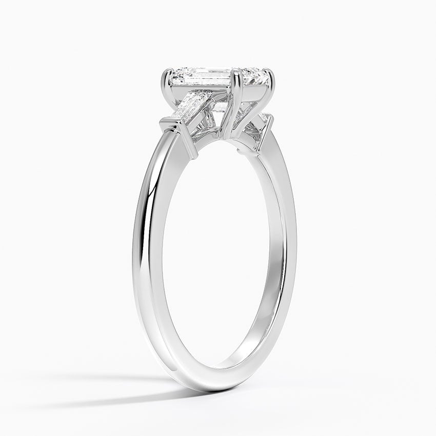 Symphony Tapered Baguette Three Stone Diamond Ring (1/5 ct. tw.) Platinum Emerald Engagement Ring