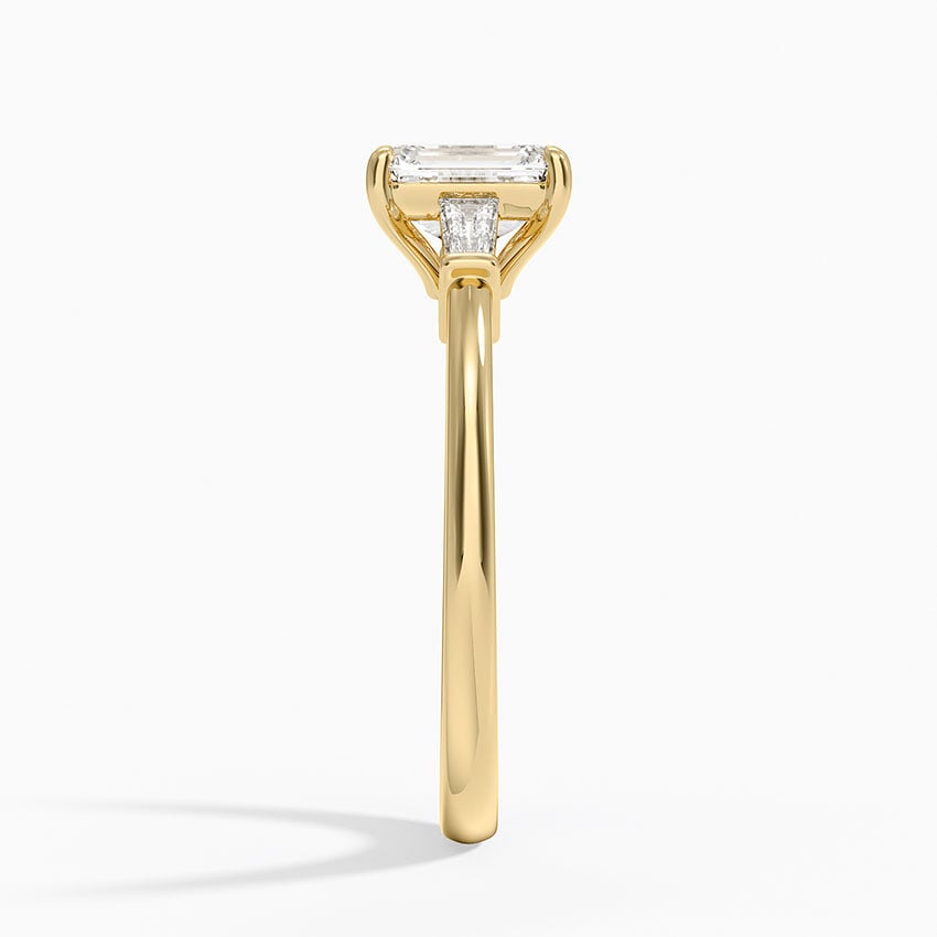 Symphony Tapered Baguette Three Stone Diamond Ring (1/5 ct. tw.) Yellow Gold 18k Emerald Engagement Ring