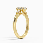 Symphony Tapered Baguette Three Stone Diamond Ring (1/5 ct. tw.) Yellow Gold 18k Oval Engagement Ring