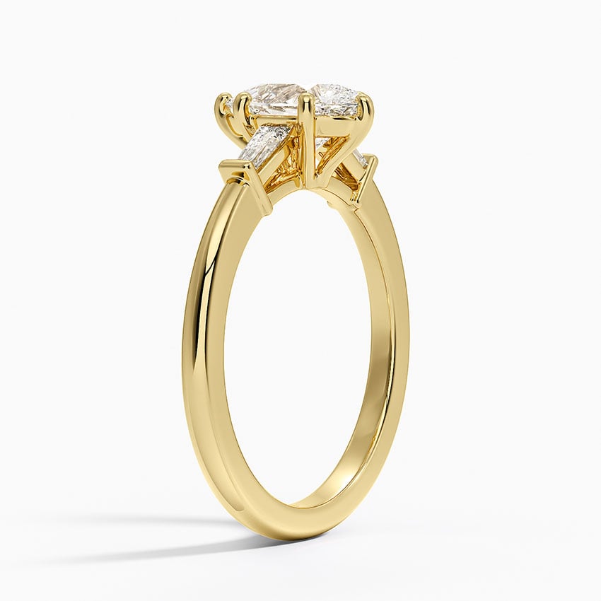 Symphony Tapered Baguette Three Stone Diamond Ring (1/5 ct. tw.) Yellow Gold 18k Pear Engagement Ring
