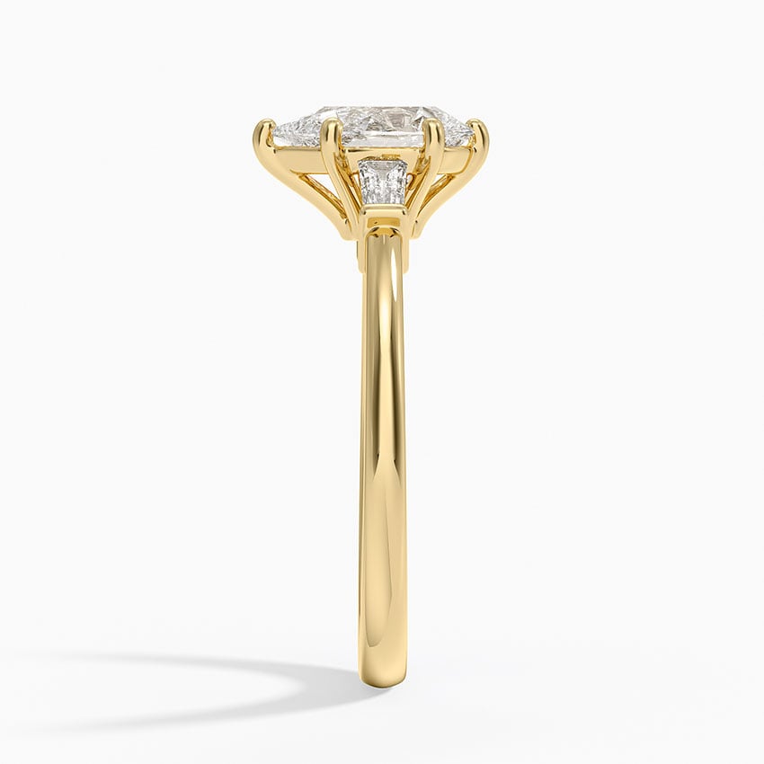 Symphony Tapered Baguette Three Stone Diamond Ring (1/5 ct. tw.) Yellow Gold 18k Pear Engagement Ring