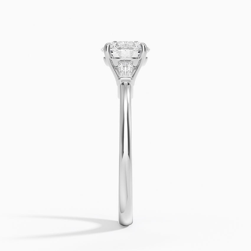 Symphony Tapered Baguette Three Stone Diamond Ring (1/5 ct. tw.) Platinum Round Engagement Ring