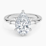 Symphony Tapered Baguette Three Stone Diamond Ring (1/5 ct. tw.) Platinum Pear Engagement Ring