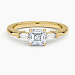 Symphony Tapered Baguette Three Stone Diamond Ring (1/5 ct. tw.) Yellow Gold 18k Asscher Engagement Ring