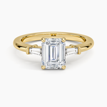 Symphony Tapered Baguette Three Stone Diamond Ring (1/2 ct. tw.) Yellow Gold 18k Emerald Engagement Ring
