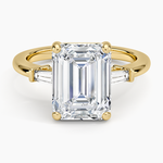 Symphony Tapered Baguette Three Stone Diamond Ring (1/5 ct. tw.) Yellow Gold 18k Emerald Engagement Ring
