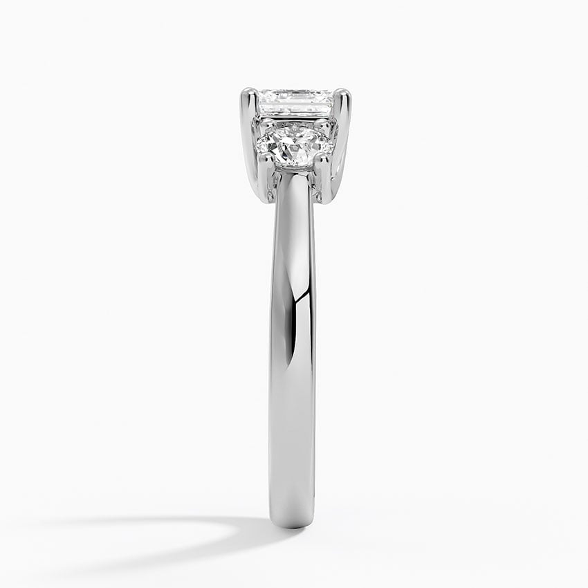 Petite Three Stone Trellis Diamond Ring (1/3 ct. tw.) Platinum Asscher Engagement Ring