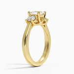 Petite Three Stone Trellis Diamond Ring (1/3 ct. tw.) Yellow Gold 18k Asscher Engagement Ring