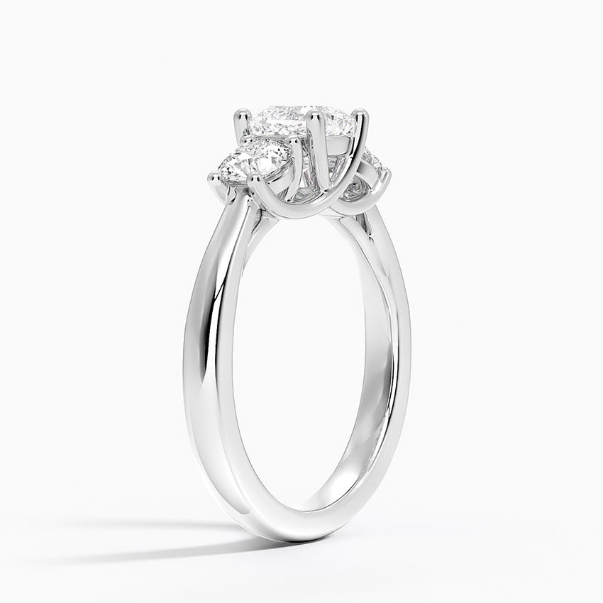 Petite Three Stone Trellis Diamond Ring (1/3 ct. tw.) Platinum Cushion Engagement Ring