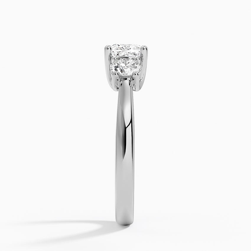 Petite Three Stone Trellis Diamond Ring (1/3 ct. tw.) Platinum Cushion Engagement Ring