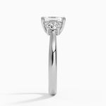 Petite Three Stone Trellis Diamond Ring (1/3 ct. tw.) Platinum Emerald Engagement Ring