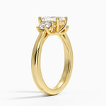 Petite Three Stone Trellis Diamond Ring (1/3 ct. tw.) Yellow Gold 18k Emerald Engagement Ring