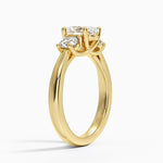 Petite Three Stone Trellis Diamond Ring (1/3 ct. tw.) Yellow Gold 18k Oval Engagement Ring