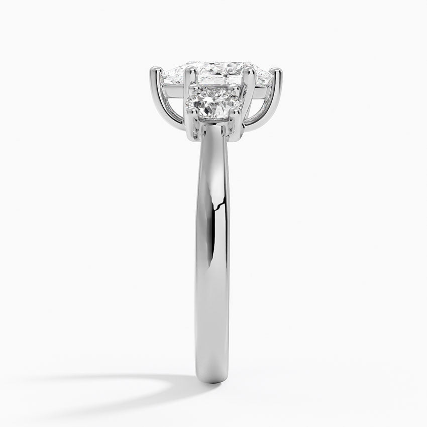 Petite Three Stone Trellis Diamond Ring (1/3 ct. tw.) Platinum Pear Engagement Ring