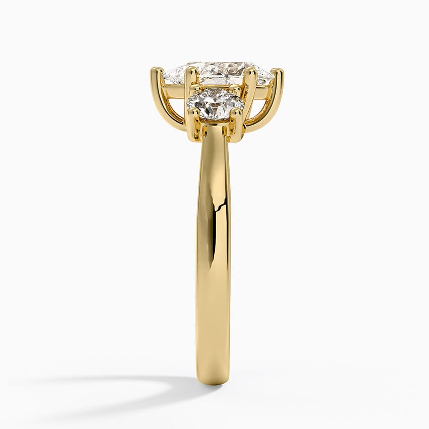 Petite Three Stone Trellis Diamond Ring (1/3 ct. tw.) Yellow Gold 18k Pear Engagement Ring