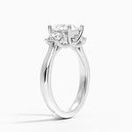 Petite Three Stone Trellis Diamond Ring (1/3 ct. tw.) Platinum Princess Engagement Ring