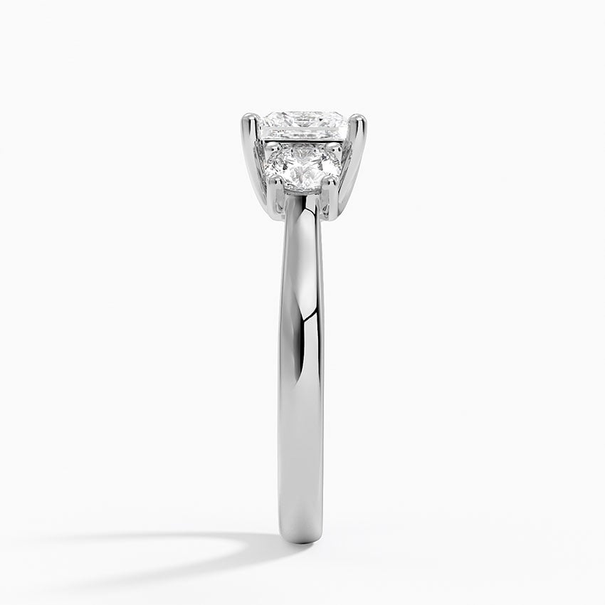 Petite Three Stone Trellis Diamond Ring (1/3 ct. tw.) Platinum Princess Engagement Ring