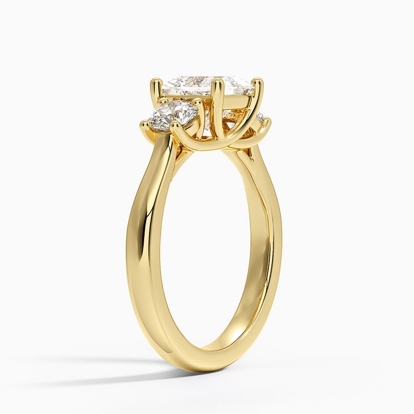 Petite Three Stone Trellis Diamond Ring (1/3 ct. tw.) Yellow Gold 18k Princess Engagement Ring
