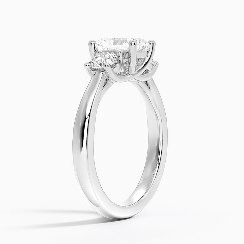 Petite Three Stone Trellis Diamond Ring (1/3 ct. tw.) Platinum Radiant Engagement Ring