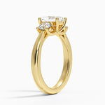 Petite Three Stone Trellis Diamond Ring (1/3 ct. tw.) Yellow Gold 18k Radiant Engagement Ring