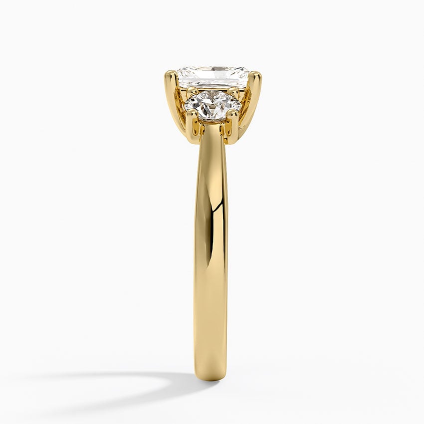 Petite Three Stone Trellis Diamond Ring (1/3 ct. tw.) Yellow Gold 18k Radiant Engagement Ring