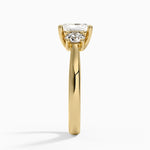 Petite Three Stone Trellis Diamond Ring (1/3 ct. tw.) Yellow Gold 18k Radiant Engagement Ring