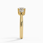 Petite Three Stone Trellis Diamond Ring (1/3 ct. tw.) Yellow Gold 18k Round Engagement Ring