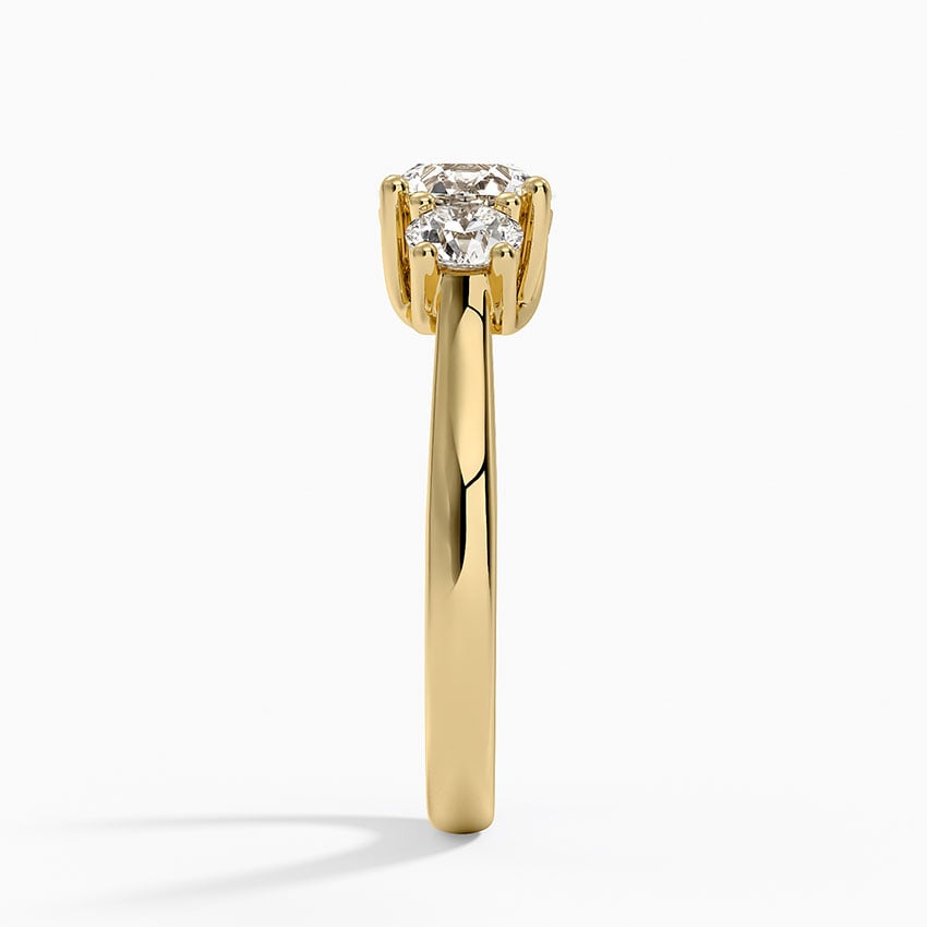 Petite Three Stone Trellis Diamond Ring (1/3 ct. tw.) Yellow Gold 18k Round Engagement Ring