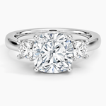 Petite Three Stone Trellis Diamond Ring (1/3 ct. tw.) Platinum Cushion Engagement Ring