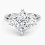 Petite Three Stone Trellis Diamond Ring (1/3 ct. tw.) Platinum Marquise Engagement Ring