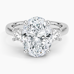Petite Three Stone Trellis Diamond Ring (1/3 ct. tw.) Platinum Oval Engagement Ring