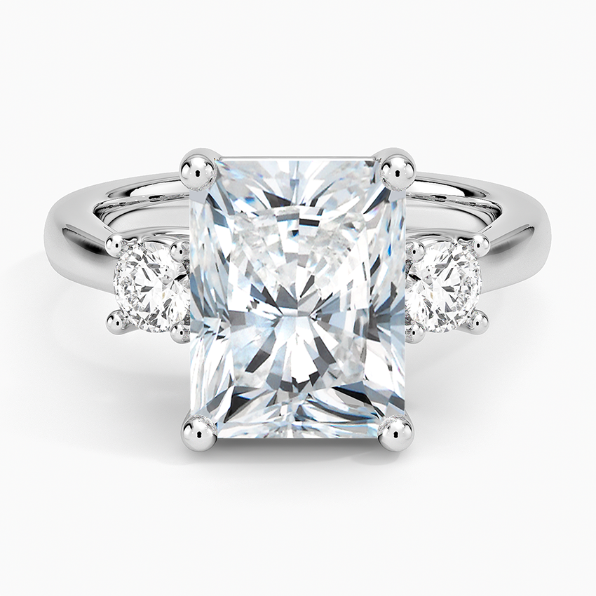 Petite Three Stone Trellis Diamond Ring (1/3 ct. tw.) Platinum Radiant Engagement Ring