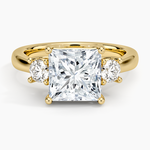 Petite Three Stone Trellis Diamond Ring (1/3 ct. tw.) Yellow Gold 18k Princess Engagement Ring