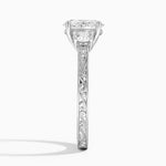 Antique Scroll Engraved Three Stone Diamond Ring (1/3 ct. tw.) Platinum Oval Engagement Ring