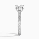 Antique Scroll Engraved Three Stone Diamond Ring (1/3 ct. tw.) Platinum Radiant Engagement Ring