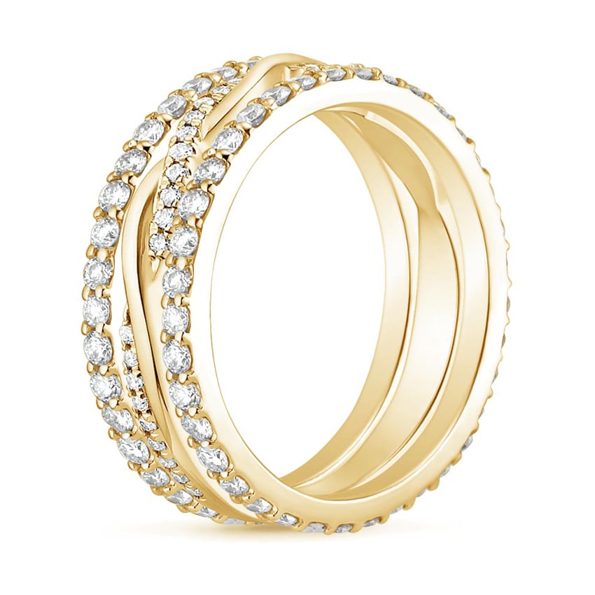 Twisted Vine Diamond Ring Stack (1 1/4 ct. tw.) Yellow Gold 18k Eternity Band