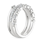 Tres Diamond Ring Stack (3/4 ct. tw.) Platinum Wedding Band