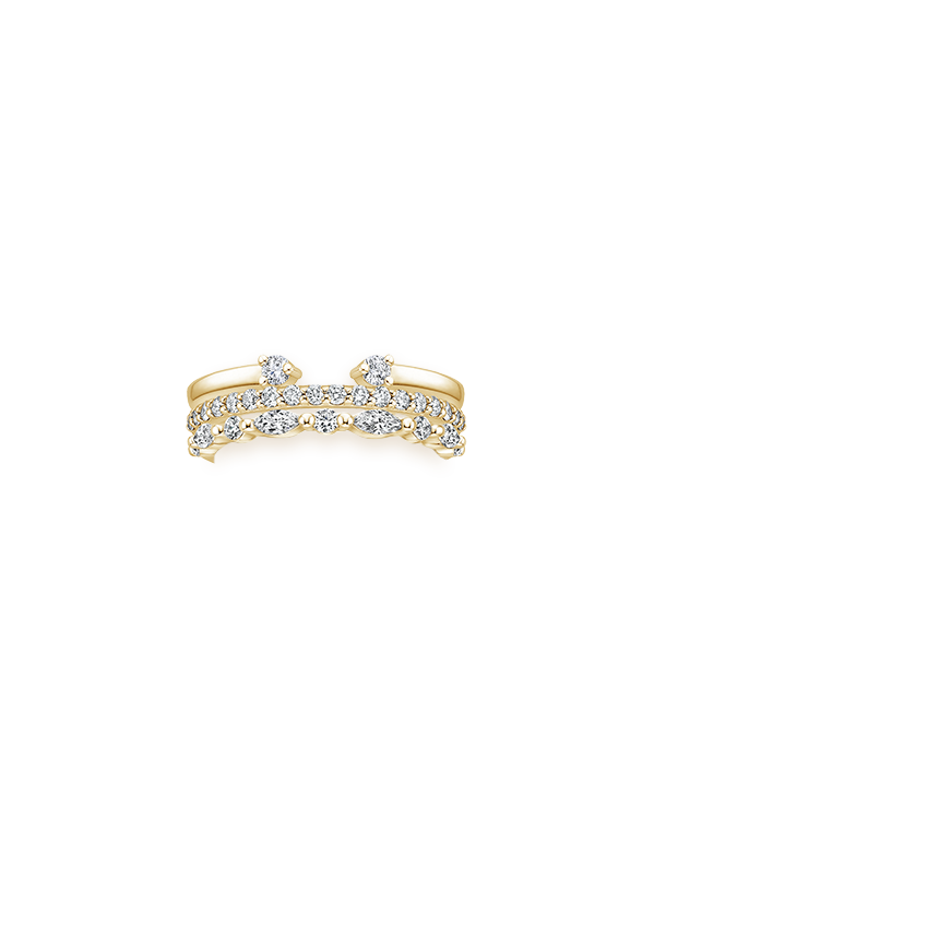 Tres Diamond Ring Stack (3/4 ct. tw.) Yellow Gold 18k Wedding Band