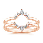 Lunette Nested Diamond Ring Stack Rose Gold 18k Wedding Band
