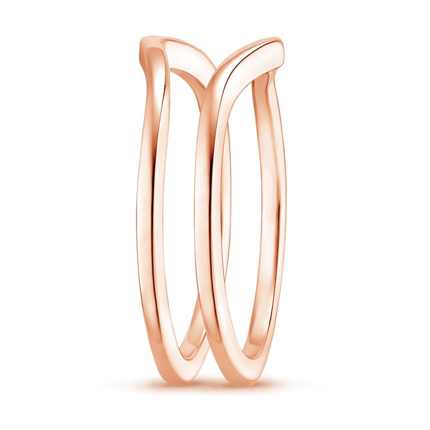 Chevron Nested Ring Stack Rose Gold 18k Wedding Band