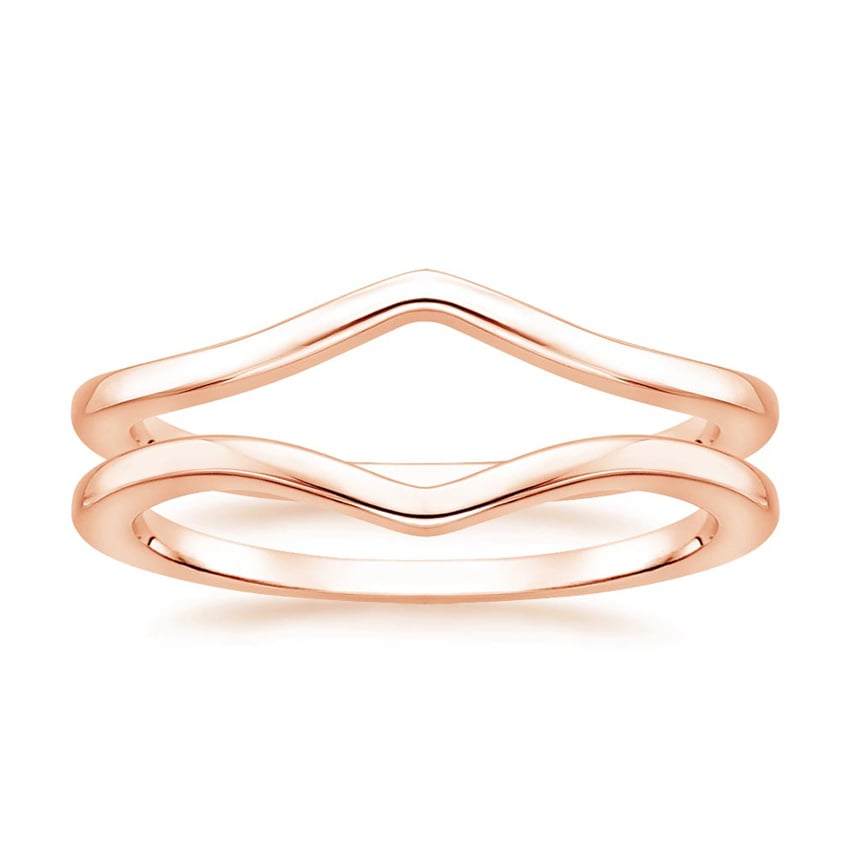 Chevron Nested Ring Stack Rose Gold 18k Wedding Band