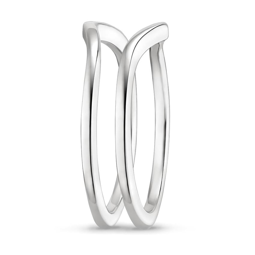 Chevron Nested Ring Stack Platinum Wedding Band