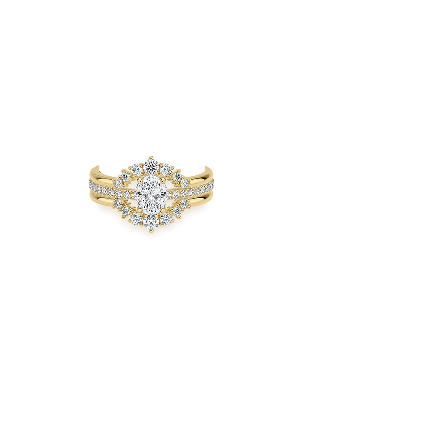 Aria Nested Contoured Diamond Ring Stack (1/3 ct. tw.) Yellow Gold 18k Wedding Band