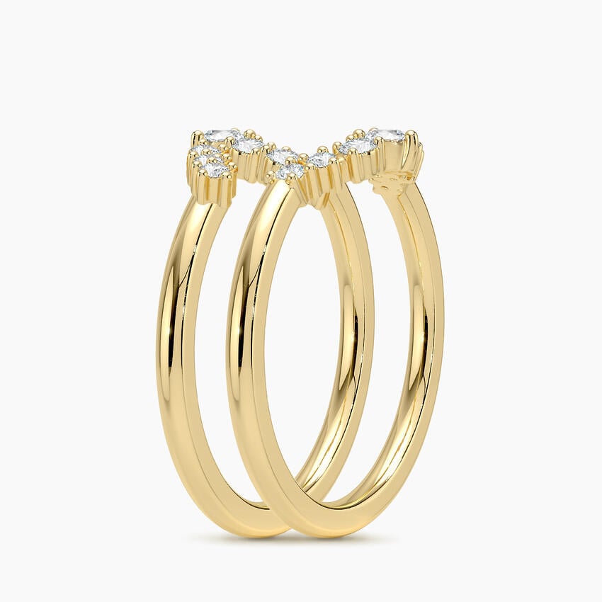 Aria Nested Contoured Diamond Ring Stack (1/3 ct. tw.) Yellow Gold 18k Wedding Band
