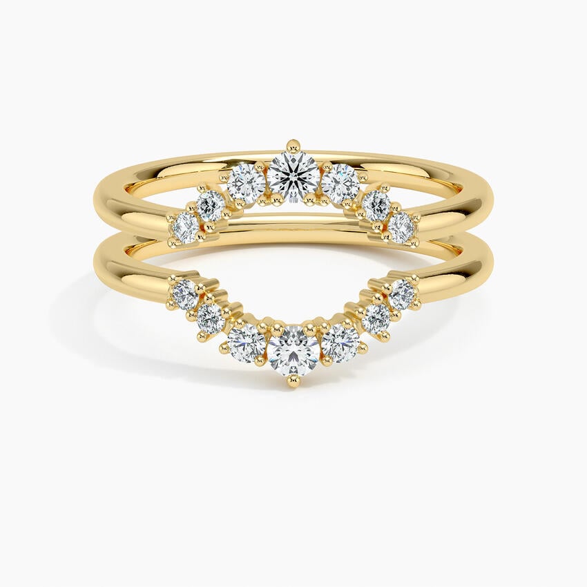 Aria Nested Contoured Diamond Ring Stack (1/3 ct. tw.) Yellow Gold 18k Wedding Band