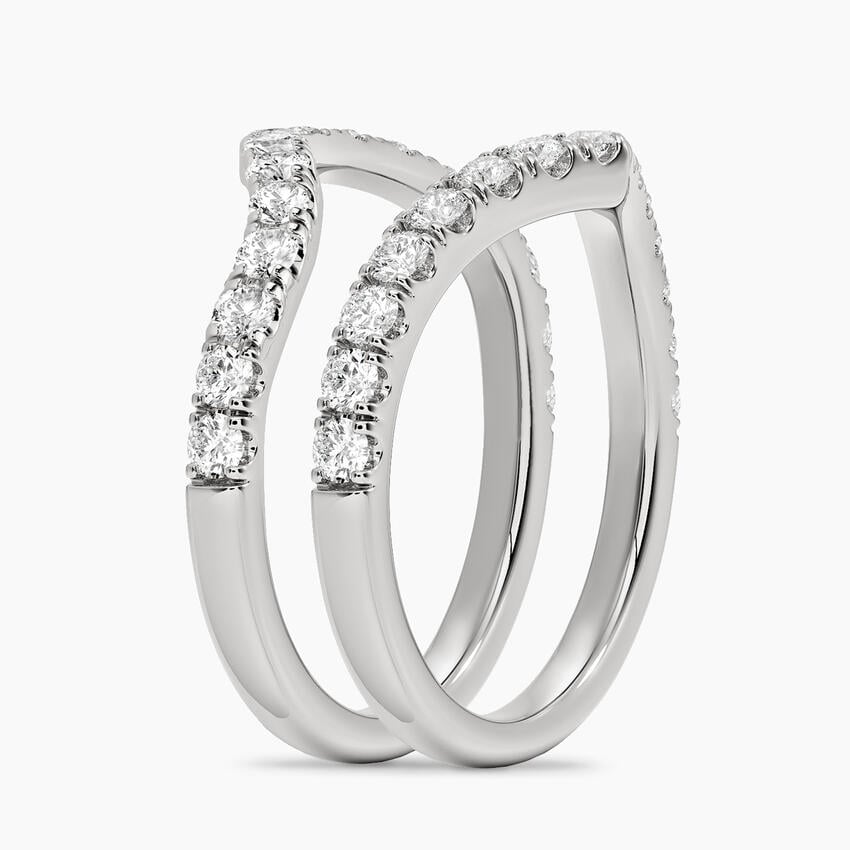 Flair Nested Lab Diamond Ring Stack (7/8 ct. tw.) White Gold 18k Wedding Band